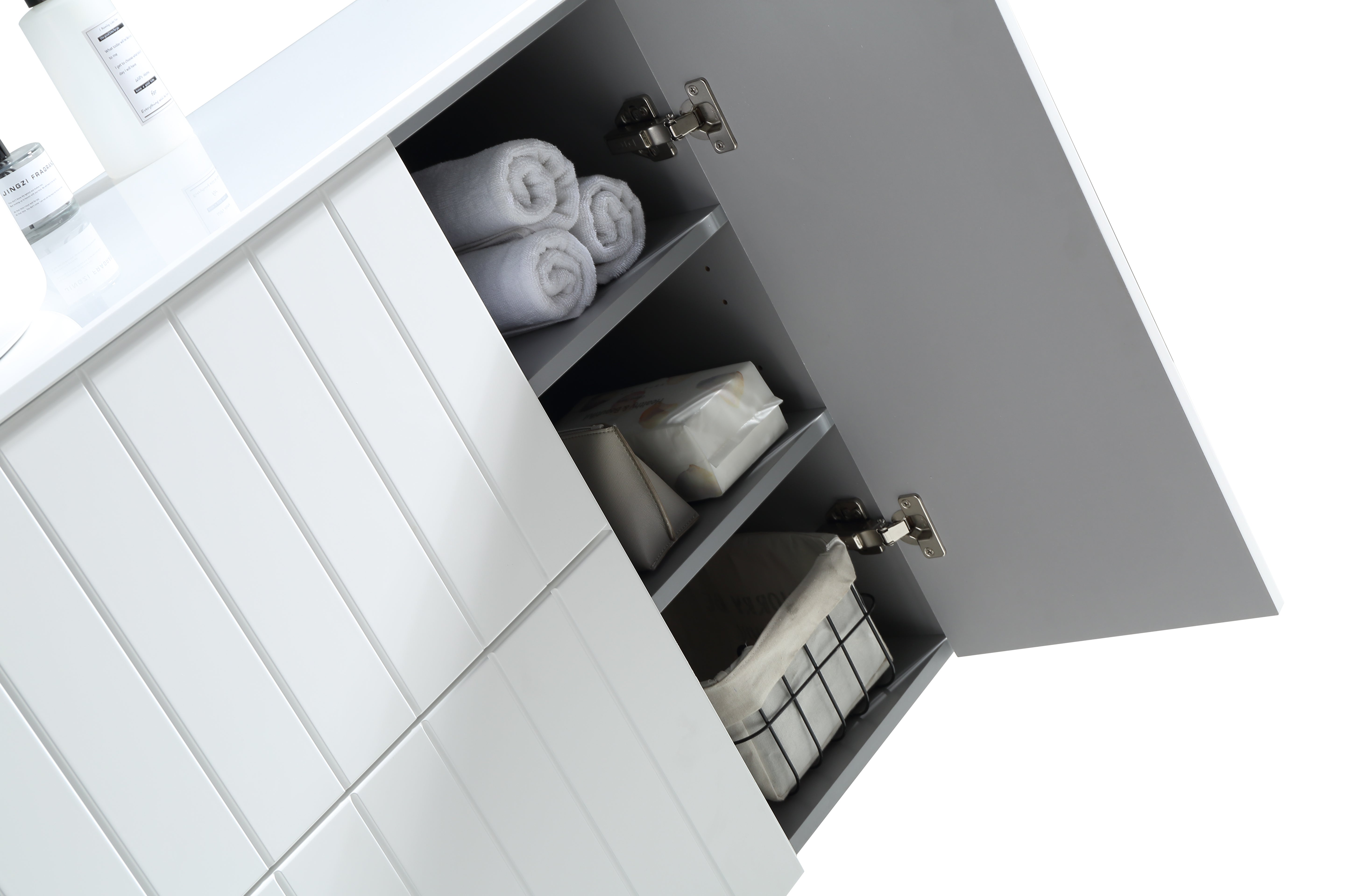 MELA - PASTEL 1800 Matt White Wall Hung Vanity with Door & 4 Drawers