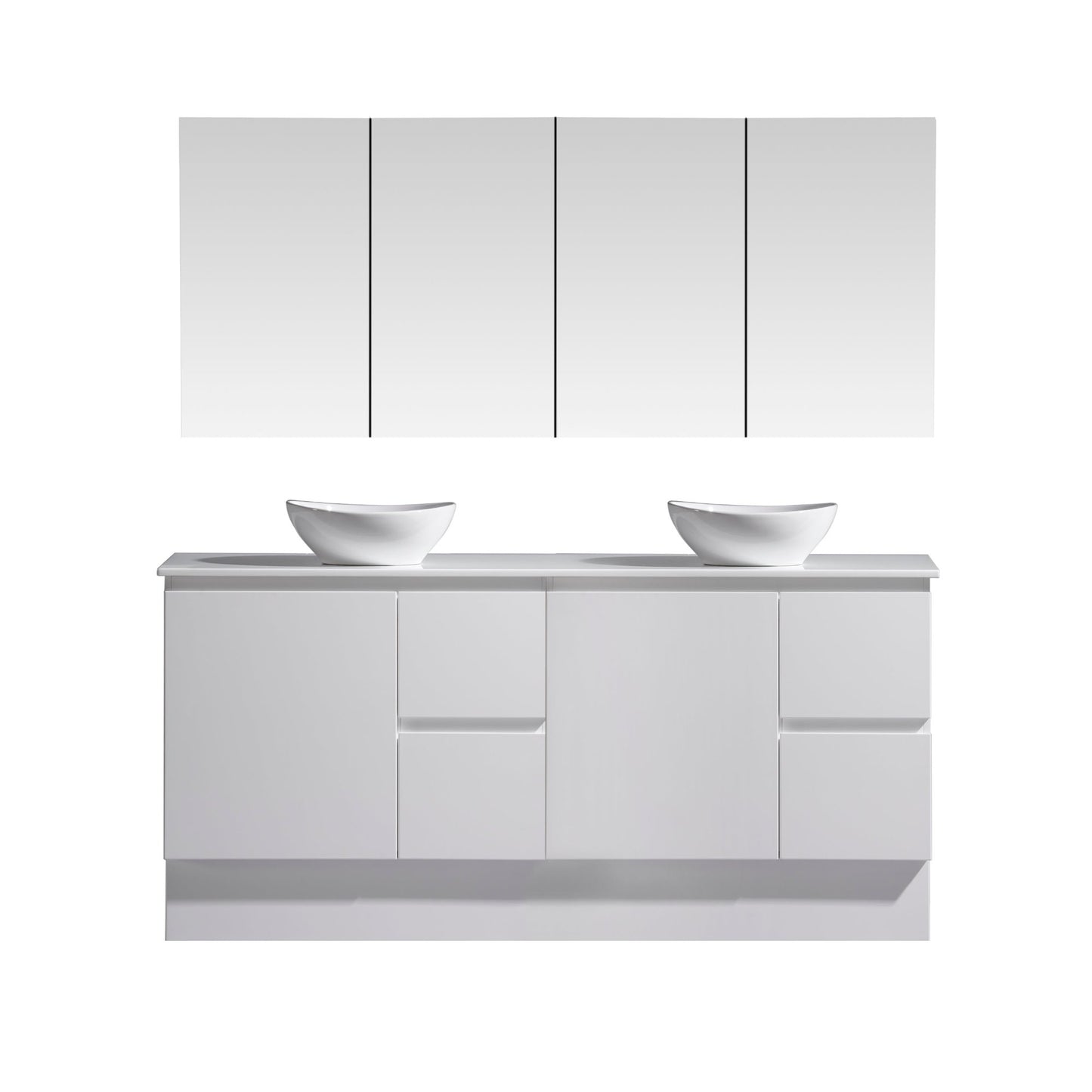 MELA - PADDY 1500 Gloss White Wall Hung Vanity with Door & Drawers