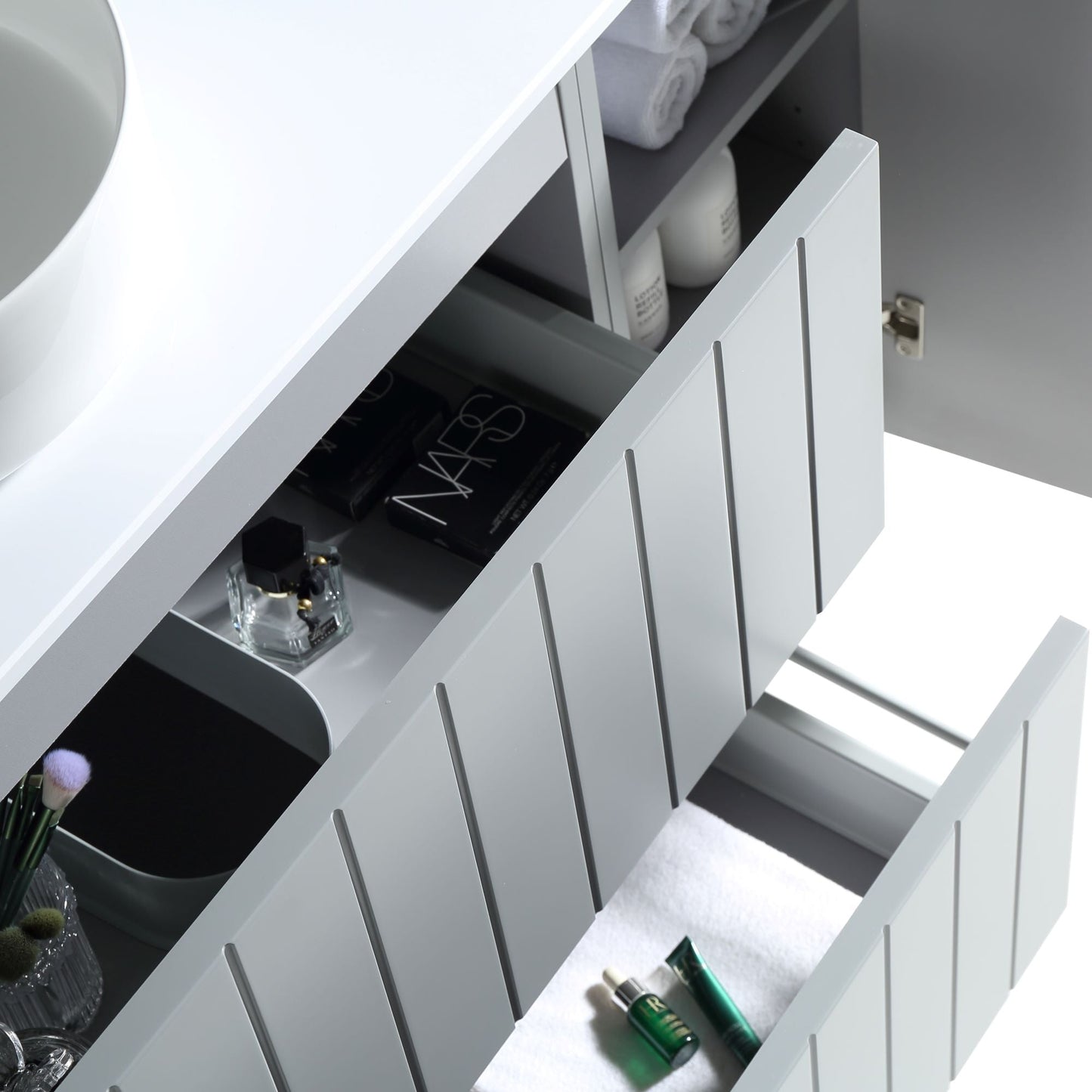 MELA - PASTEL 1050 Matt Grey Wall Hung Vanity with Door & Drawers
