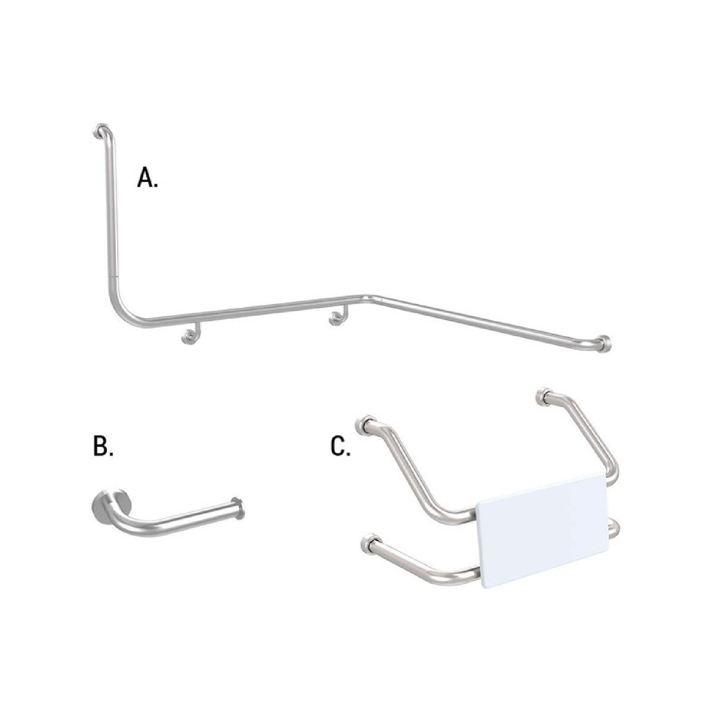 CONSERV - Accessible Sanitary Facilities 116 Combination Set Hygienic Seal Brushed Stainless - UAT Accessories - from our - Conserv - supplier–available at Bathroom City Perth
