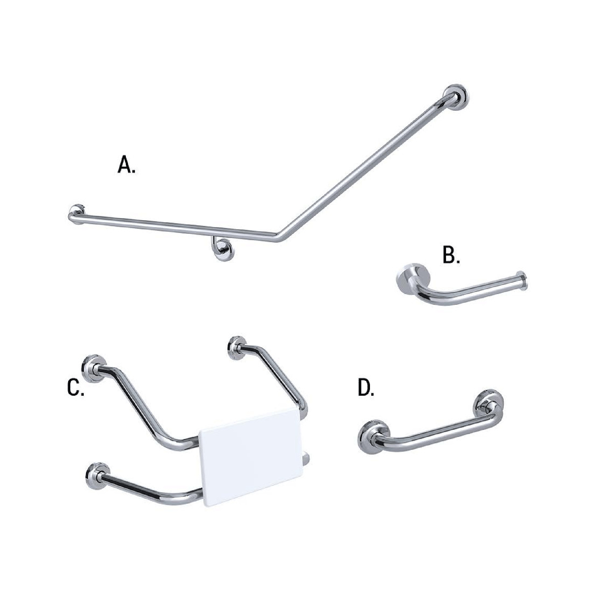 CONSERV - Accessible Sanitary Facilities 877 Combination Set Clam Flange Polish Supreme - UAT Accessories - from our - Conserv - supplier–available at Bathroom City Perth