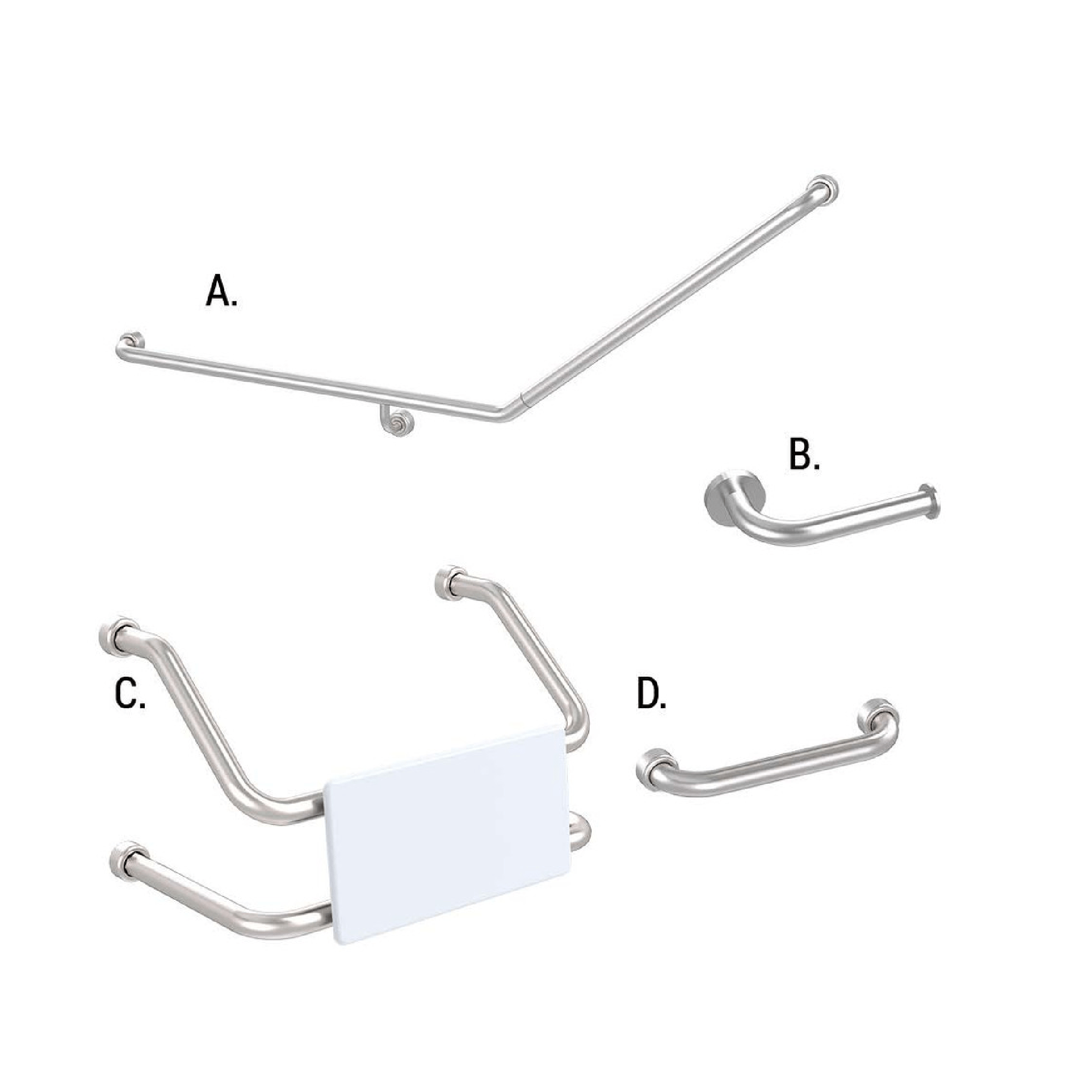 CONSERV - Accessible Sanitary Facilities 877 Combination Set Hygienic Seal Brushed Stainless - UAT Accessories - from our - Conserv - supplier–available at Bathroom City Perth