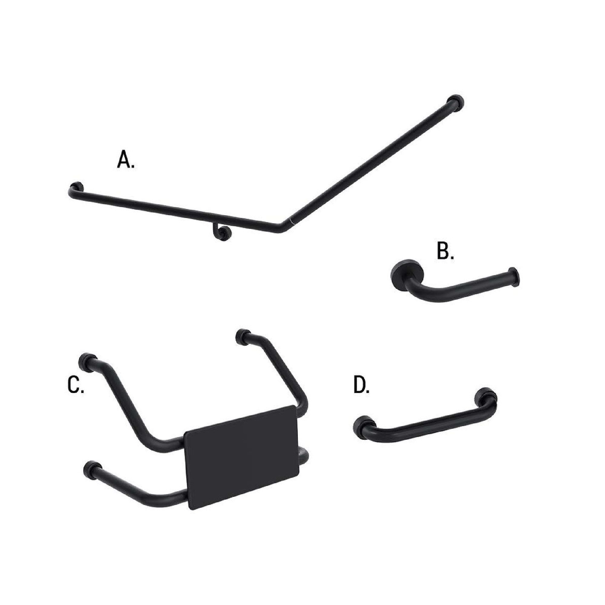 CONSERV - Accessible Sanitary Facilities 877 Combination Set Hygienic Seal Matt Black - UAT Accessories - from our - Conserv - supplier–available at Bathroom City Perth