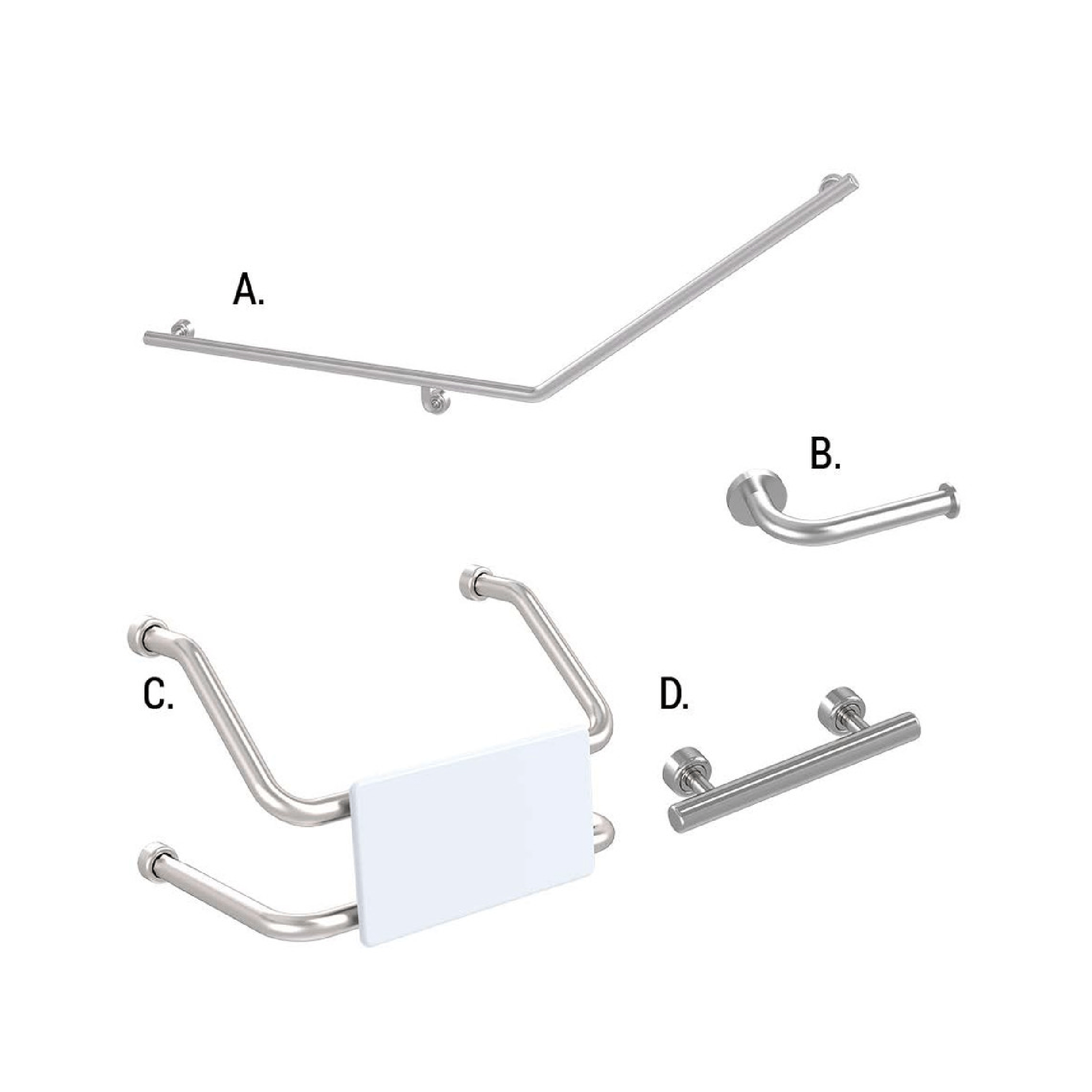 CONSERV - Accessible Sanitary Facilities 877 Combination Set Linear Brushed Stainless - UAT Accessories - from our - Conserv - supplier–available at Bathroom City Perth