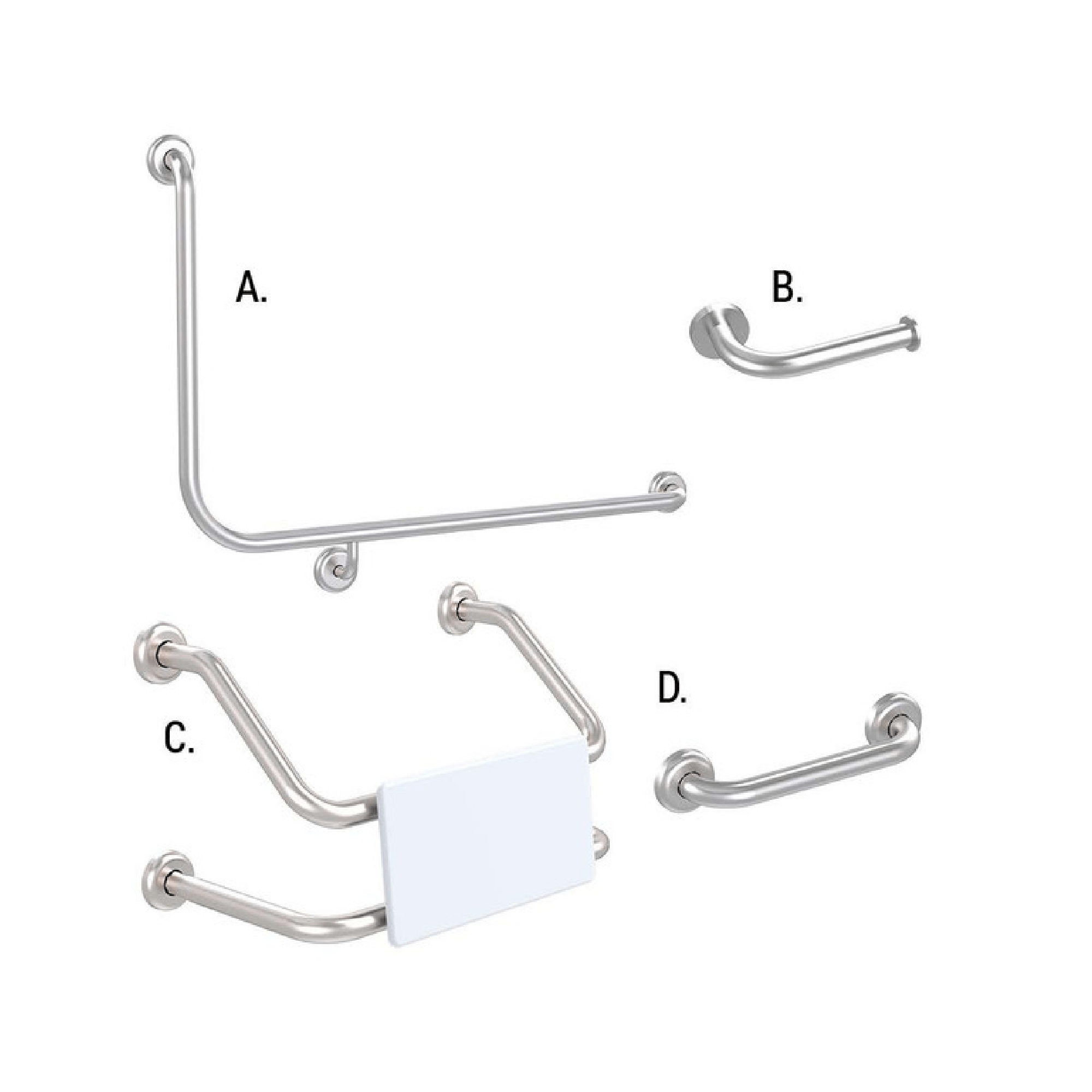 CONSERV - Accessible Sanitary Facilities 966 Combination Set Clam Flange Brushed Stainless - UAT Accessories - from our - Conserv - supplier–available at Bathroom City Perth