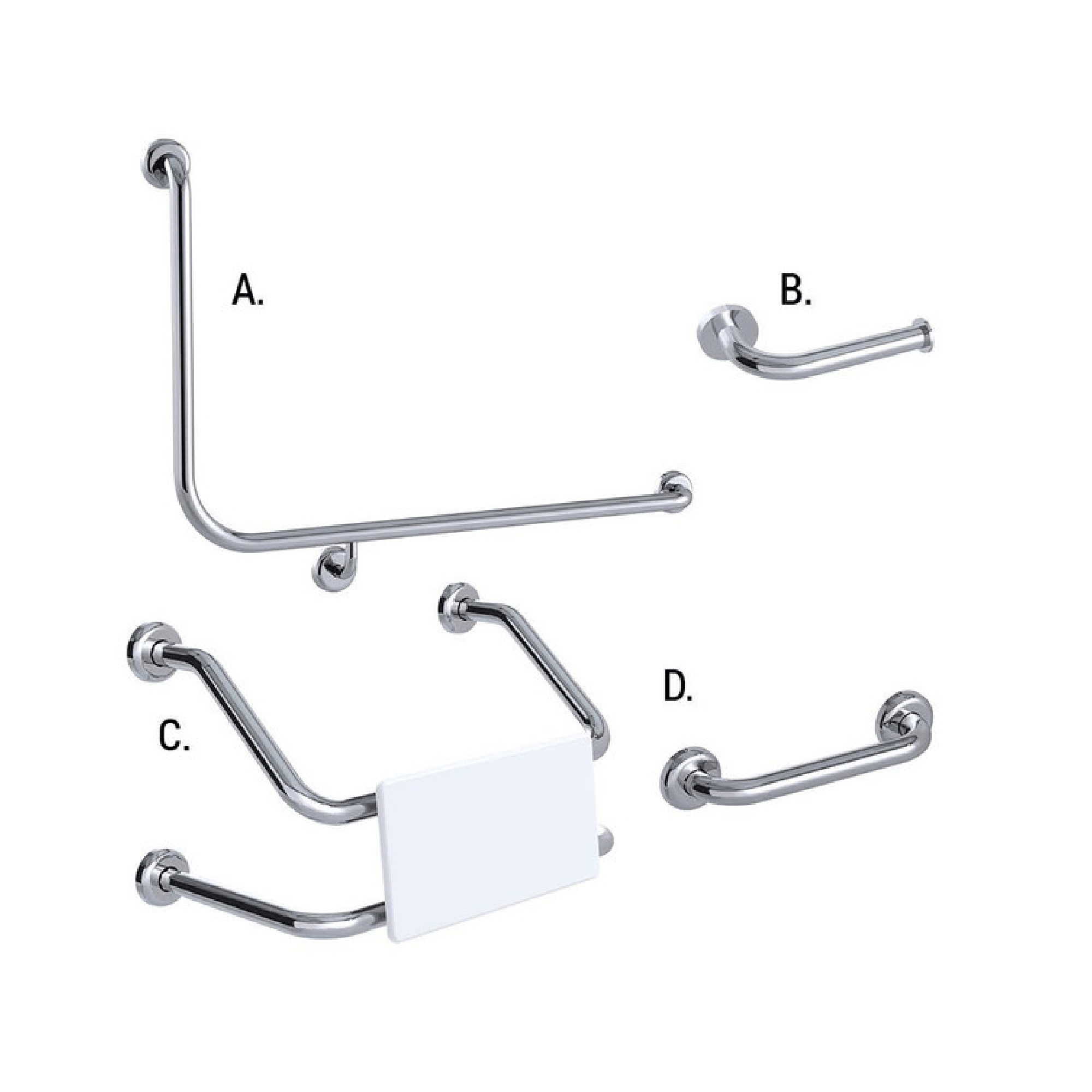 CONSERV - Accessible Sanitary Facilities 966 Combination Set Clam Flange Polish Supreme - UAT Accessories - from our - Conserv - supplier–available at Bathroom City Perth