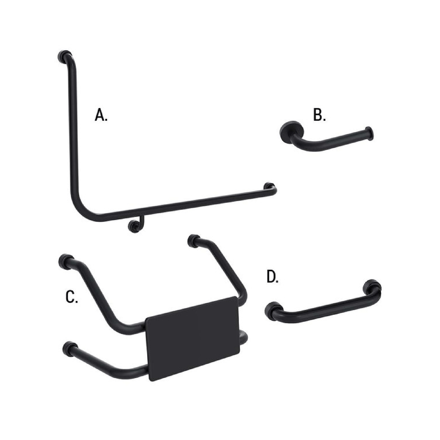 CONSERV - Accessible Sanitary Facilities 966 Combination Set Hygienic Seal Matt Black - UAT Accessories - from our - Conserv - supplier–available at Bathroom City Perth