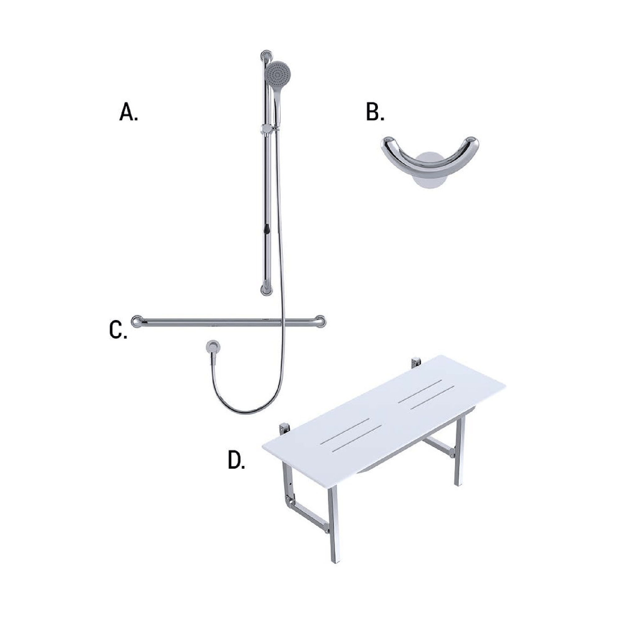 CONSERV - Accessible Shower Recess 01803 Combination Set Hygienic Seal Polish Supreme - UAT Accessories - from our - Conserv - supplier–available at Bathroom City Perth