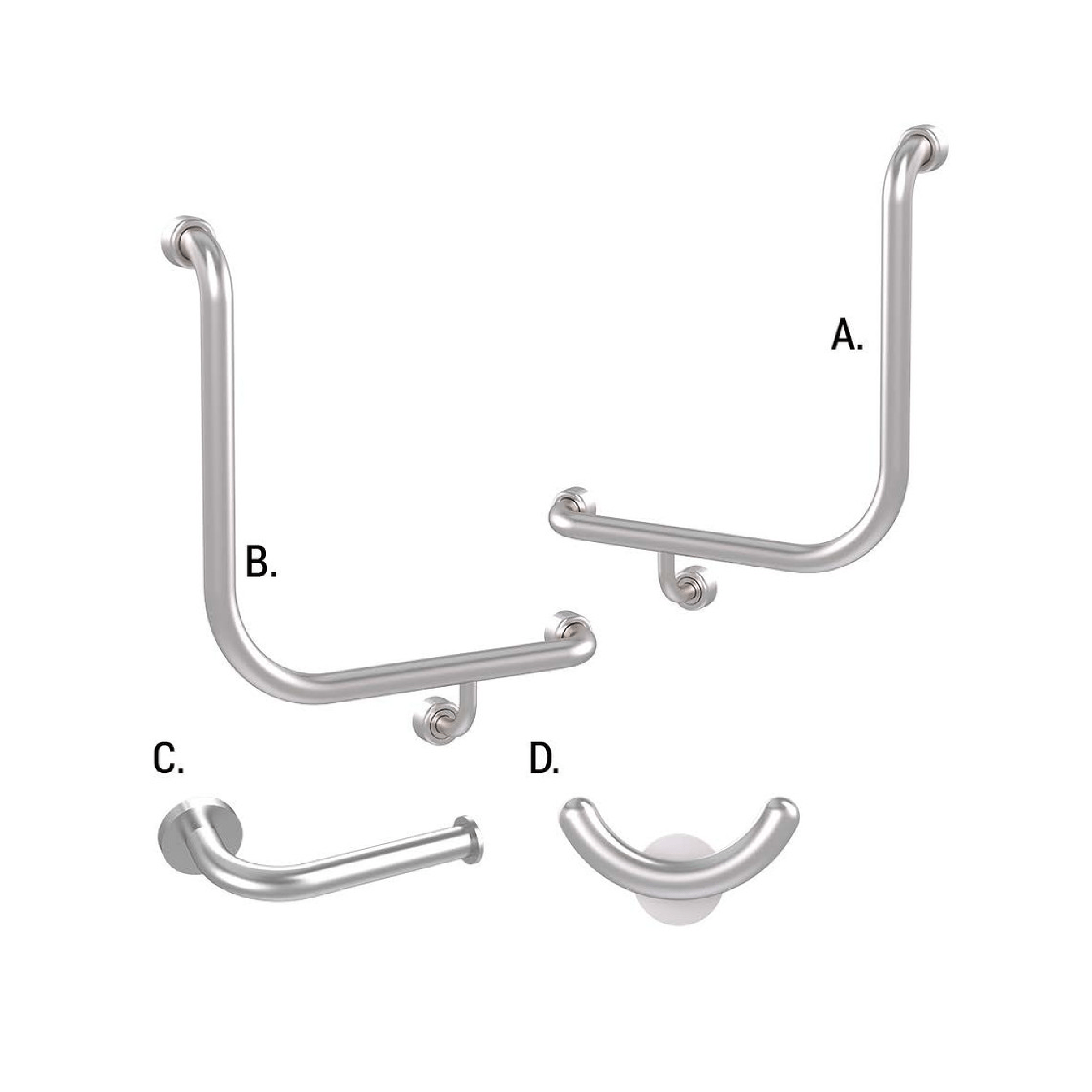 CONSERV - Ambulant Accessible Sanitary Compartment 454 Combination Set Hygienic Seal Brushed Stainless - UAT Accessories - from our - Conserv - supplier–available at Bathroom City Perth