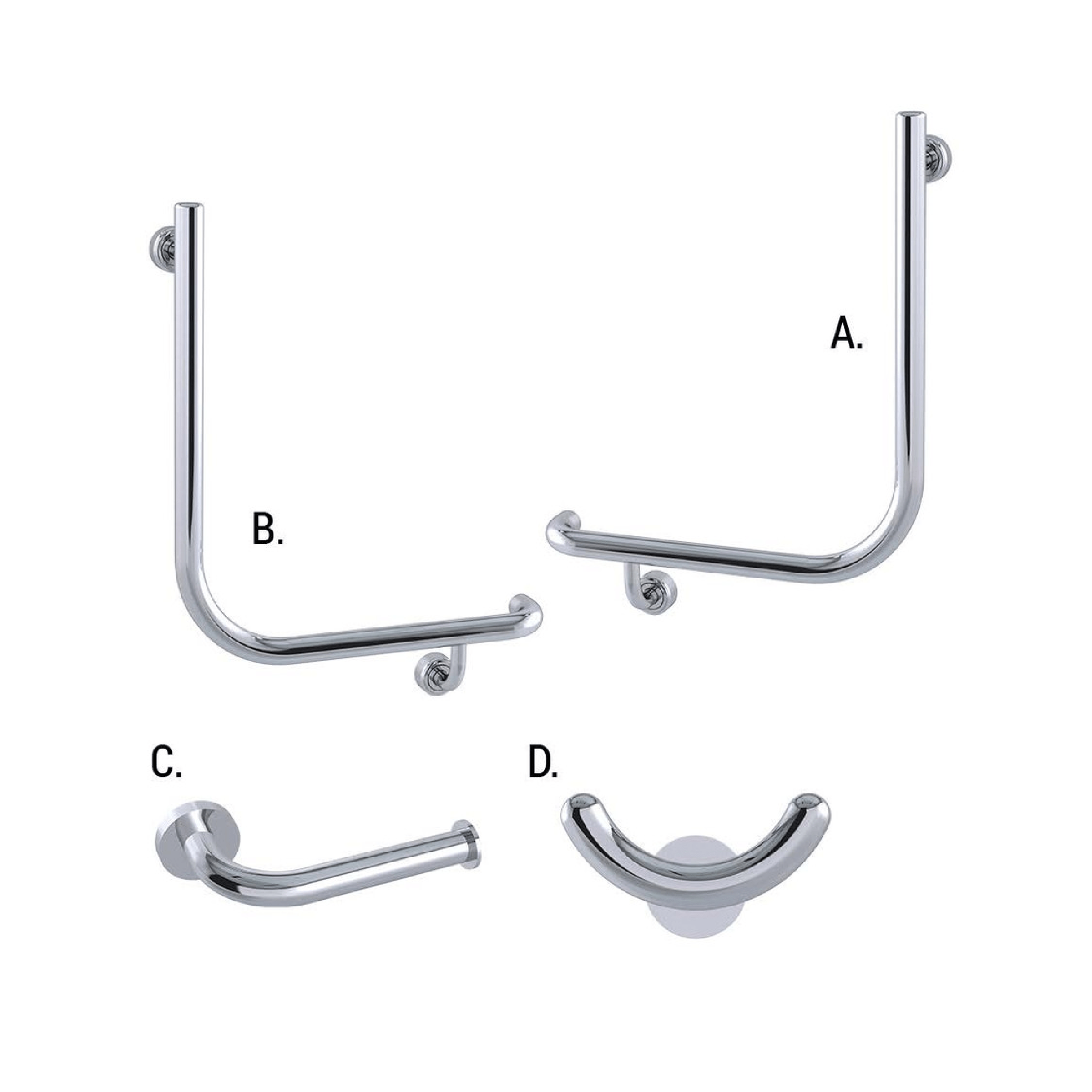 CONSERV - Ambulant Accessible Sanitary Compartment 454 Combination Set Linear Polish Supreme - UAT Accessories - from our - Conserv - supplier–available at Bathroom City Perth