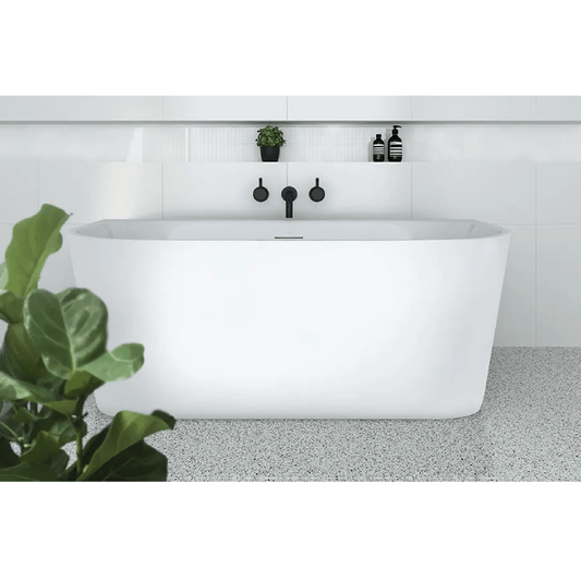 DECINA - Alegra 1400 Back to Wall Freestanding Bath with Integrated Overflow - Baths - from our - Decina - supplier–available at Bathroom City Perth