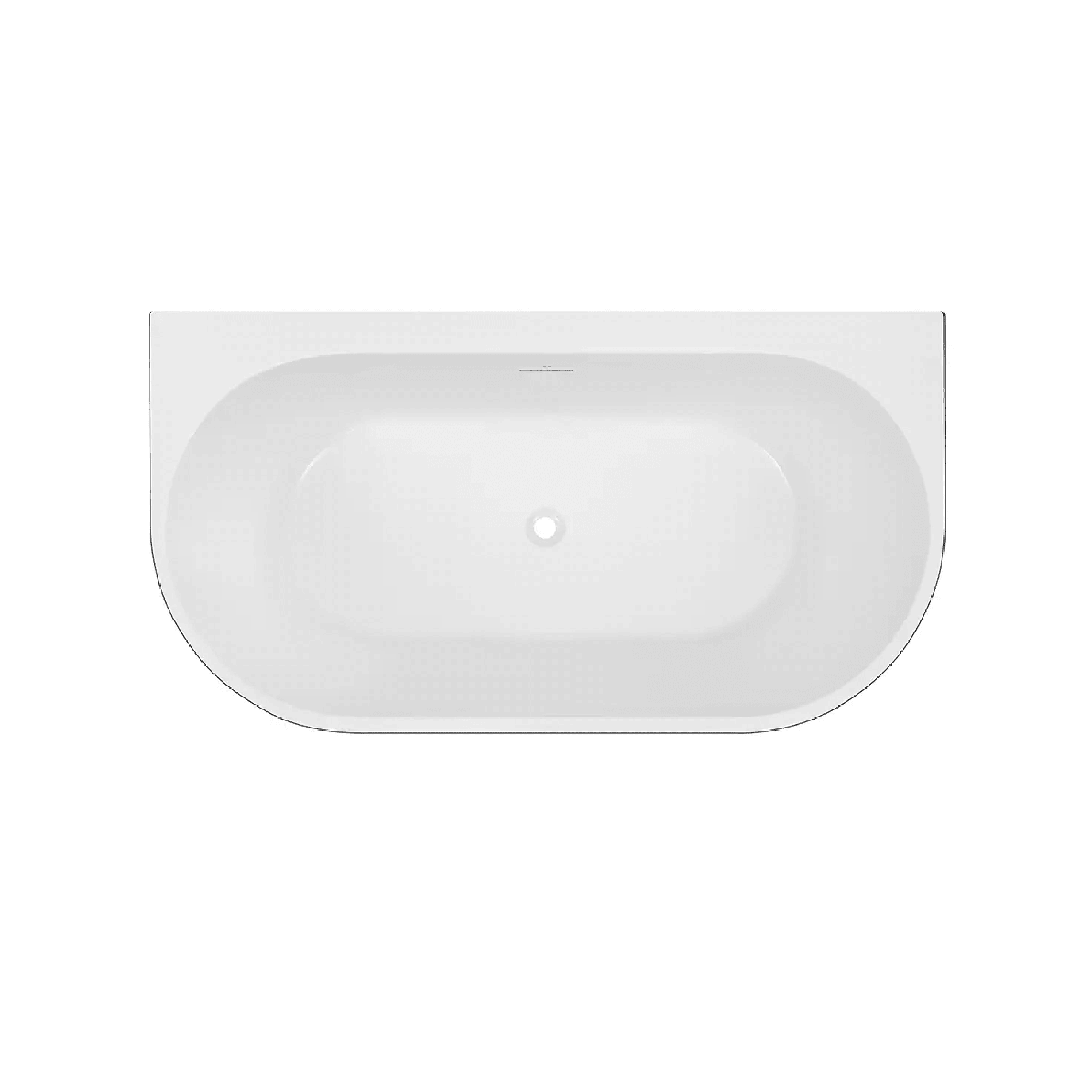 DECINA - Alegra 1700 Back - To - Wall Freestanding Bath Black with Integrated Overflow - Baths - from our - Decina - supplier–available at Bathroom City Perth