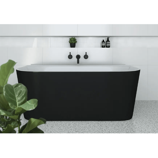 DECINA - Alegra 1700 Back - To - Wall Freestanding Bath Black - Baths - from our - Decina - supplier–available at Bathroom City Perth
