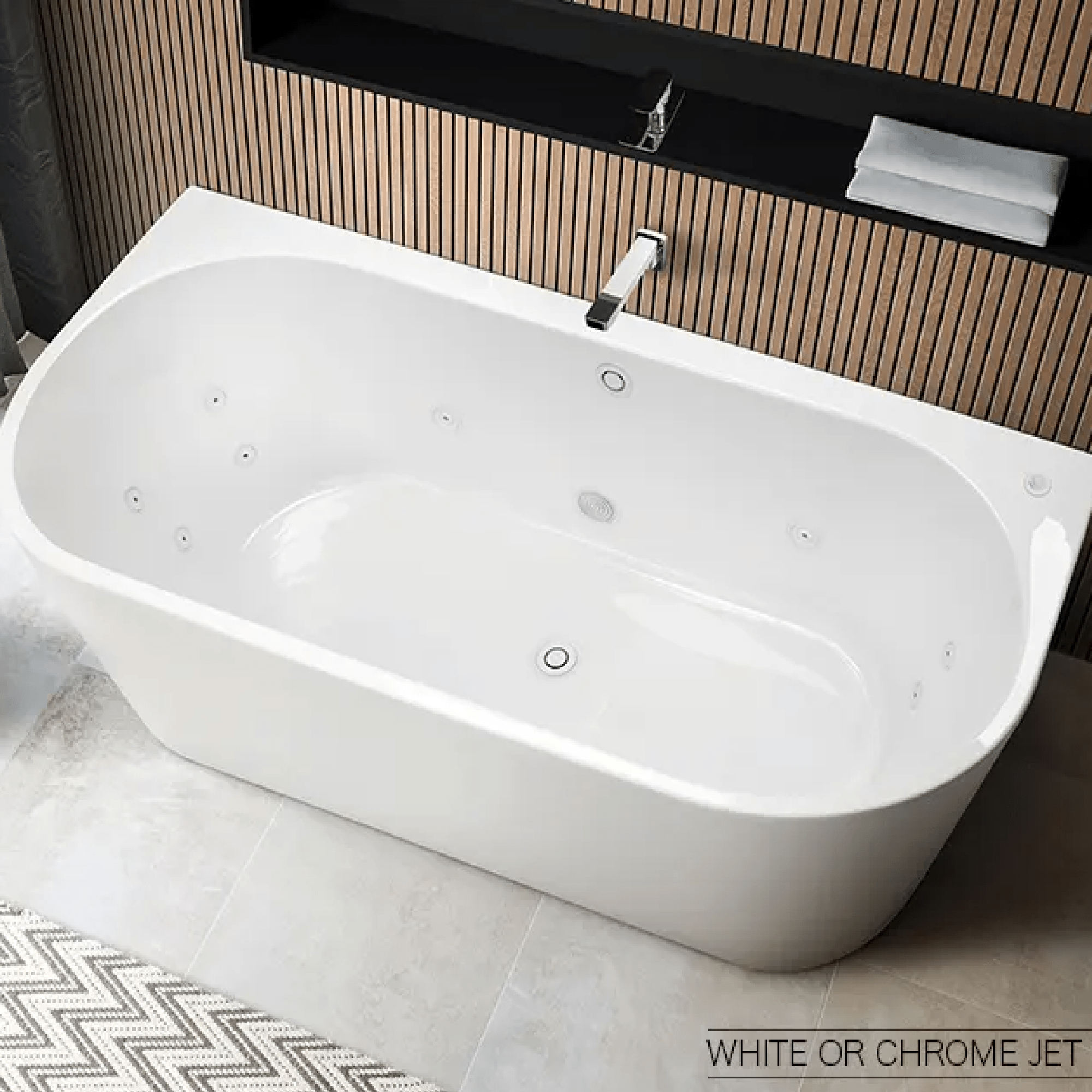 DECINA - Alegra 1700 Contour Back To Wall Freestanding Spa Bath - Spa Bath - from our - Decina - supplier–available at Bathroom City Perth