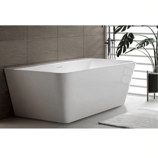 DECINA - Aria 1700 Back to Wall Freestanding Bath with Integrated Overflow - Baths - from our - Decina - supplier–available at Bathroom City Perth