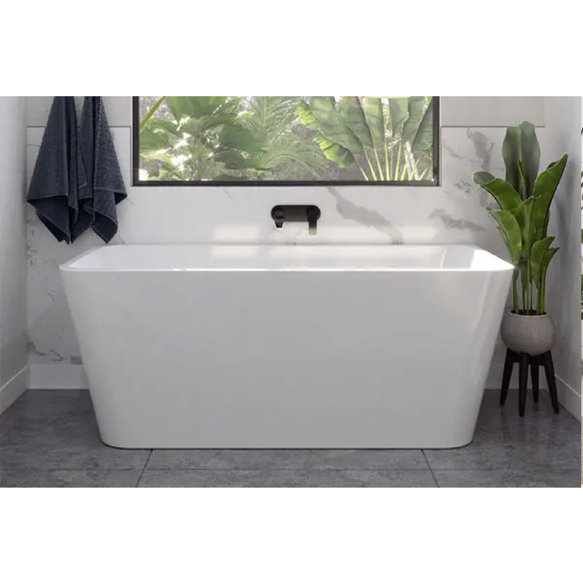 DECINA - Aria 1700 Back to Wall Freestanding Bath - Baths - from our - Decina - supplier–available at Bathroom City Perth