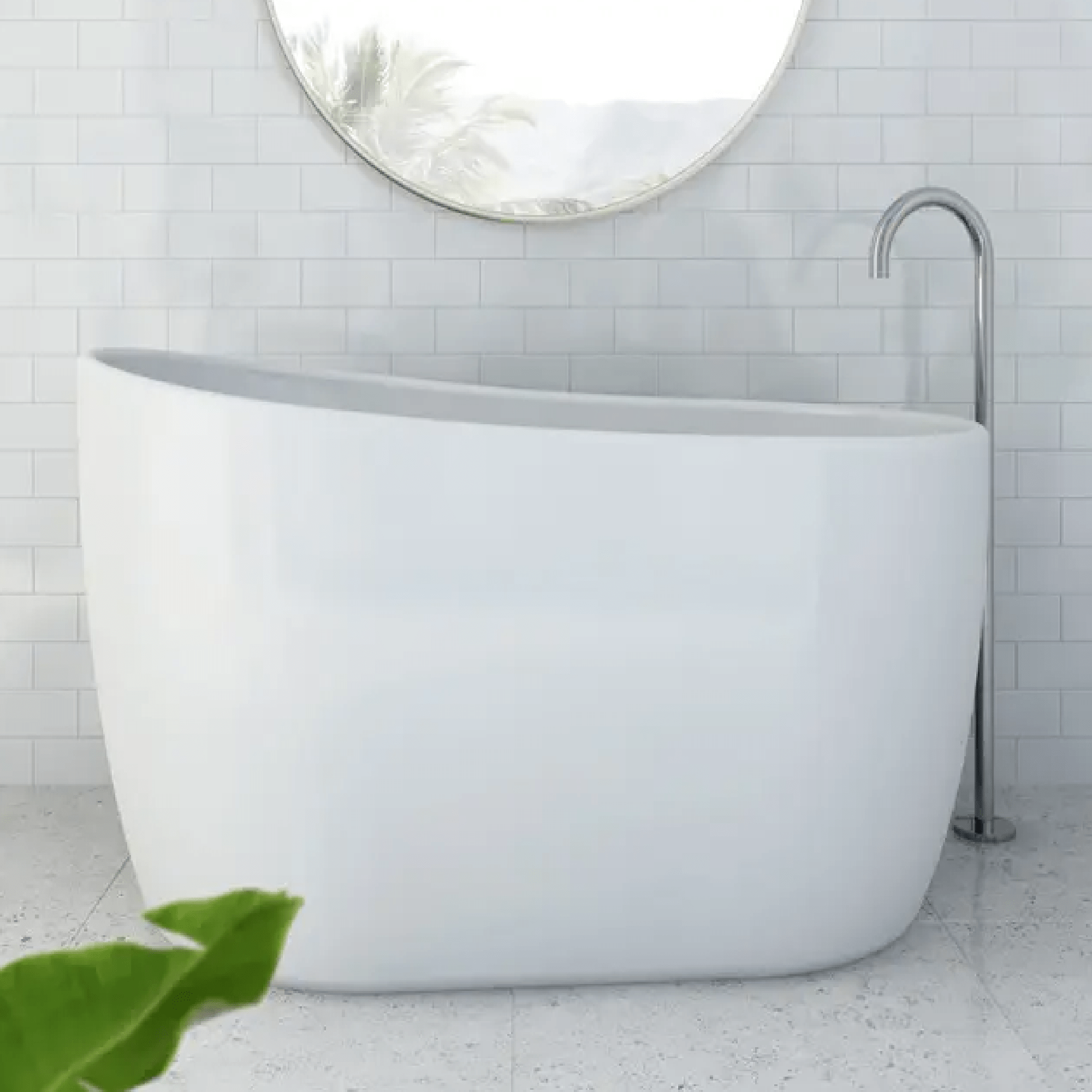 DECINA - Cosmo 1300 Freestanding Bath with Integrated Overflow - Baths - from our - Decina - supplier–available at Bathroom City Perth