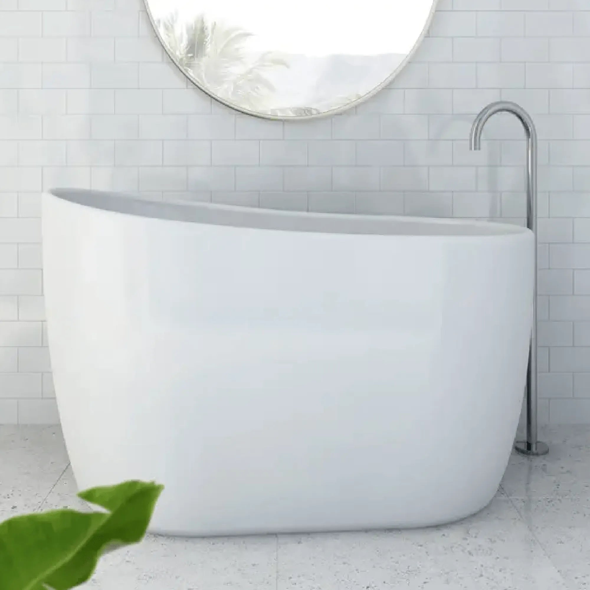 DECINA - Cosmo 1300 Freestanding Bath with Integrated Overflow-Baths-from our-Decina-supplier–available at Bathroom City Perth