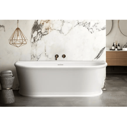 DECINA - Oxford 1700 Back to Wall Freestanding Bath with Integrated Overflow - Baths - from our - Decina - supplier–available at Bathroom City Perth