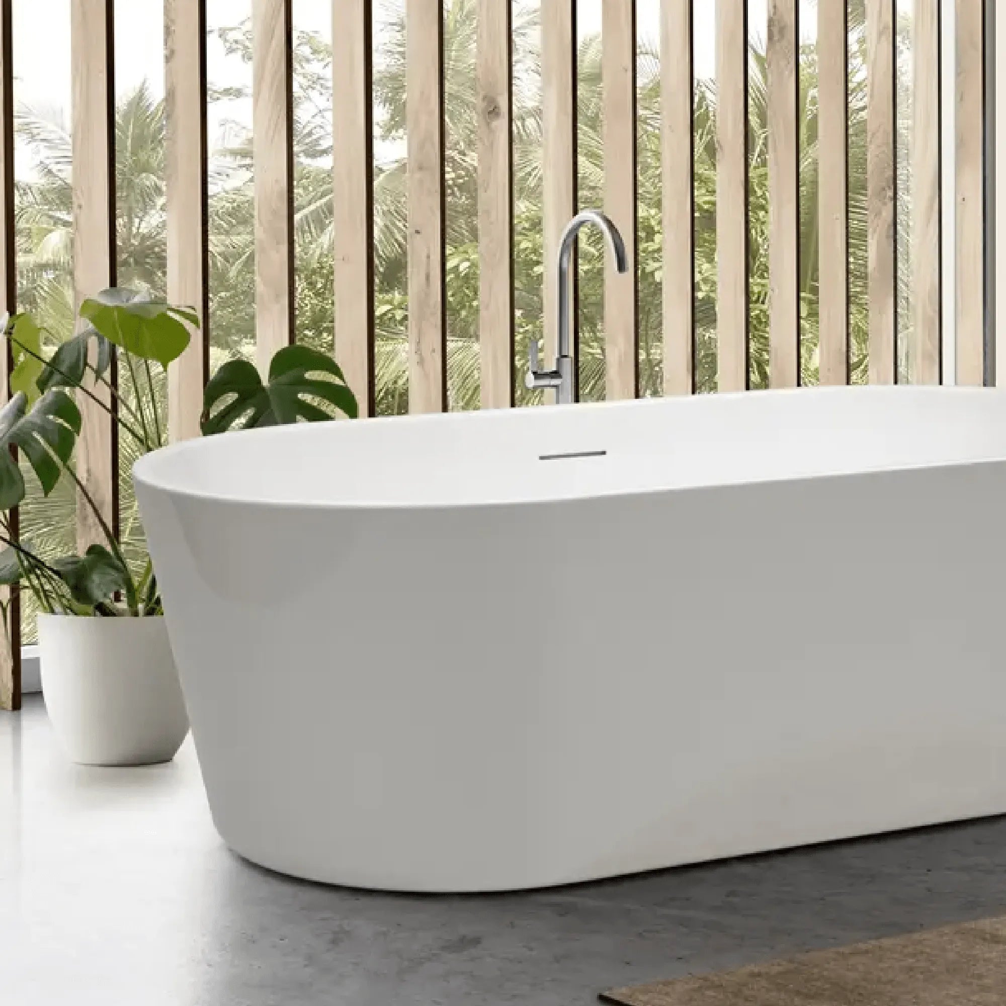 DECINA - Prezzo 1500 Freestanding Bath with Integrated Overflow-Baths-from our-Decina-supplier–available at Bathroom City Perth
