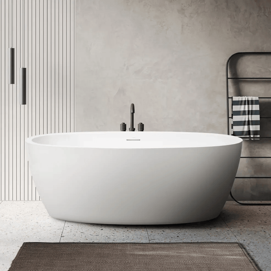 DECINA - Sheraton 1600 Freestanding Bath with Integrated Overflow - Baths - from our - Decina - supplier–available at Bathroom City Perth