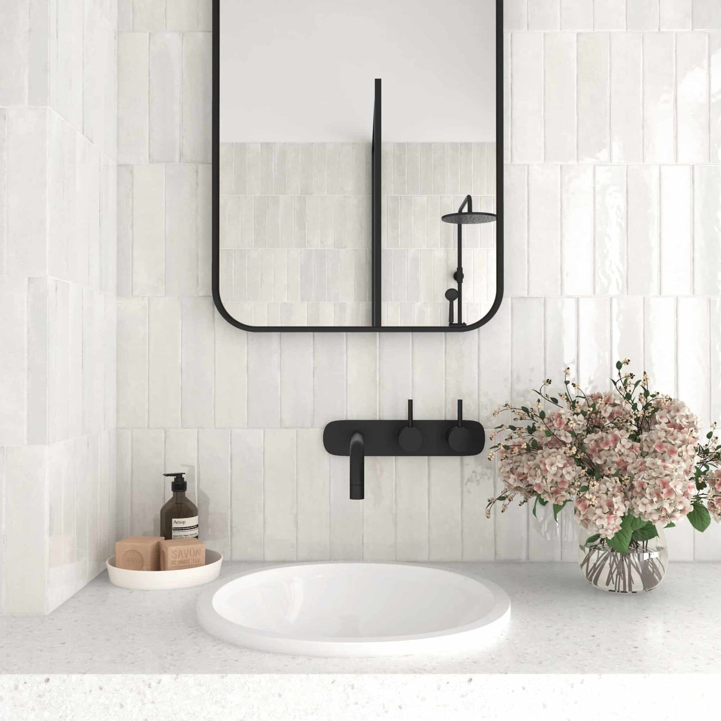 EAST WEST CERAMICS - Bricks Off White 60x246mm Gloss - Tiles - from our - East West Ceramics - supplier–available at Bathroom City Perth