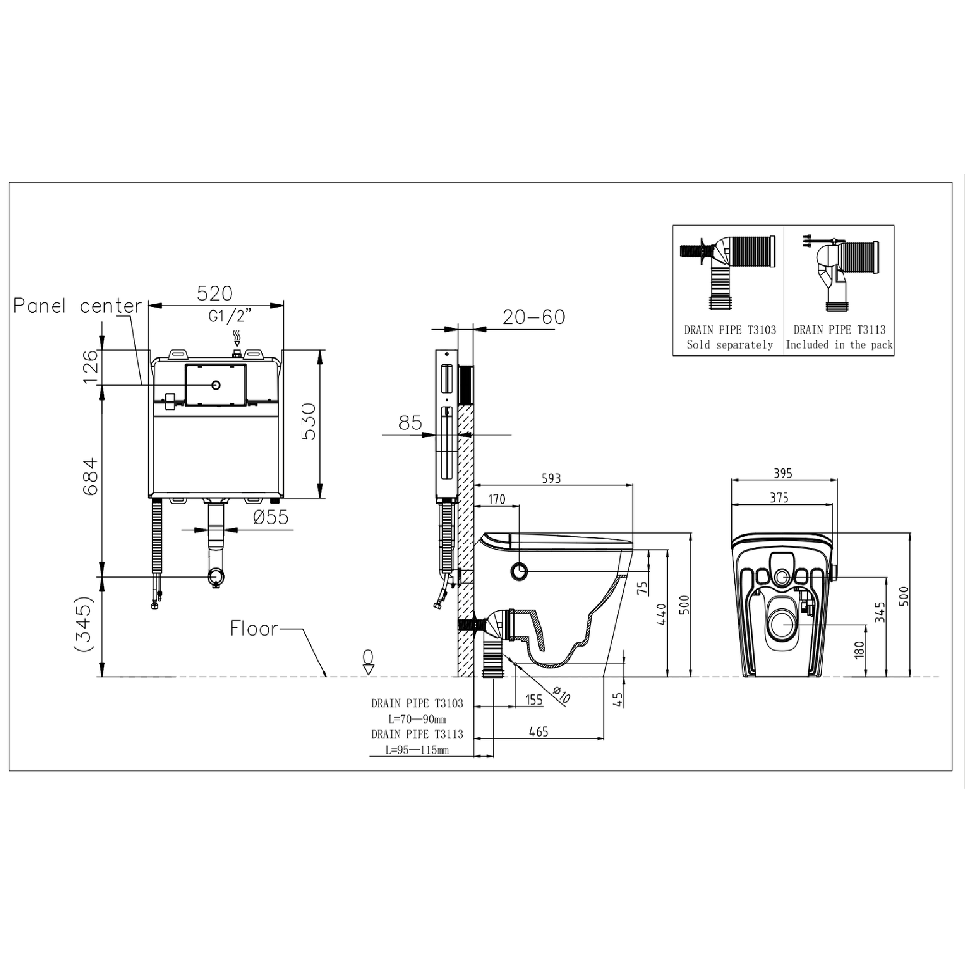 LAFEME - Autolux Rimless Smart Toilet - Toilets - from our - Lafeme - supplier–available at Bathroom City Perth