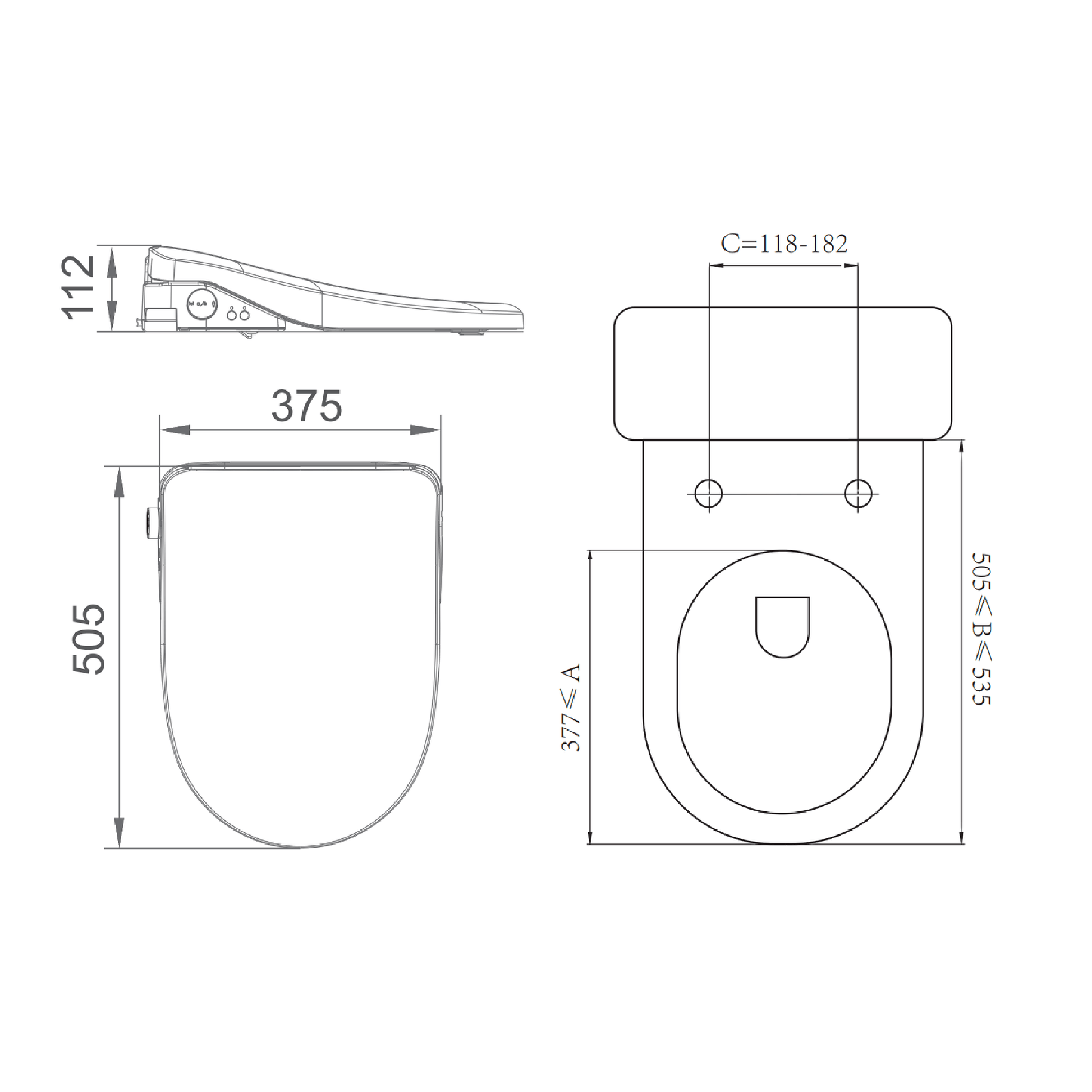 LAFEME - Catania Standard Bidet Seat - Toilets - from our - Lafeme - supplier–available at Bathroom City Perth