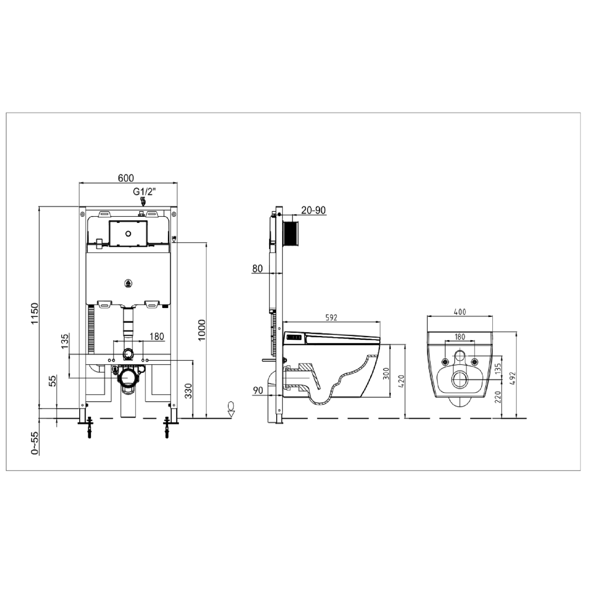 LAFEME - Sesto Rimless Smart Toilet - Toilets - from our - Lafeme - supplier–available at Bathroom City Perth
