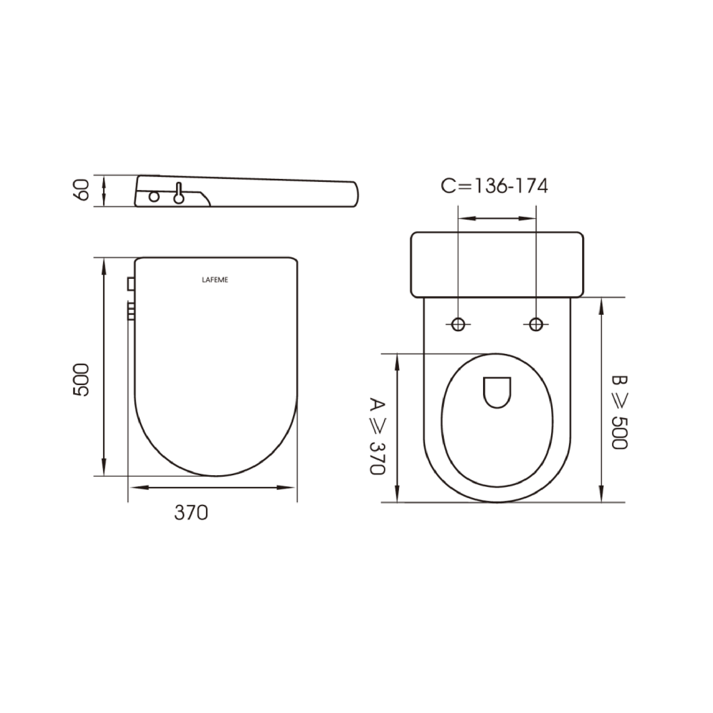 LAFEME - Una Bidet Seat - Toilets - from our - Lafeme - supplier–available at Bathroom City Perth