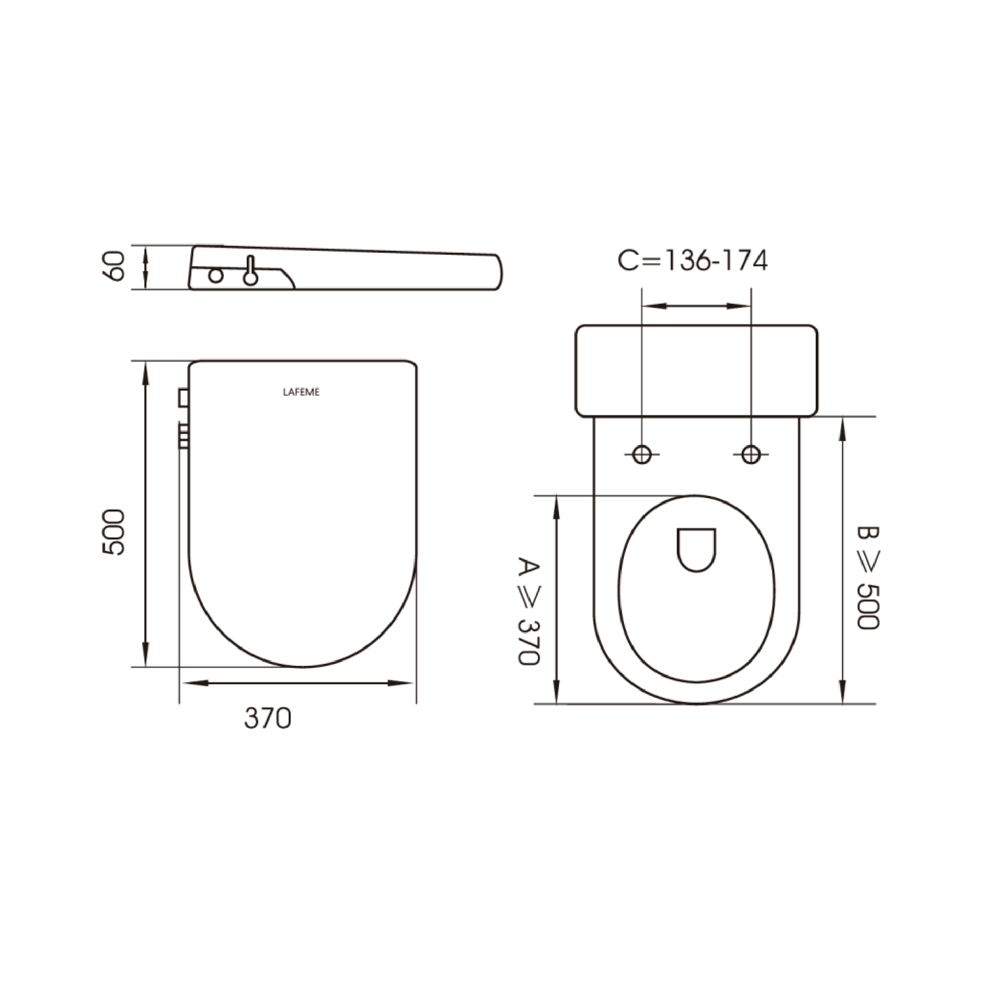 LAFEME - Una Bidet Seat - Toilets - from our - Lafeme - supplier–available at Bathroom City Perth