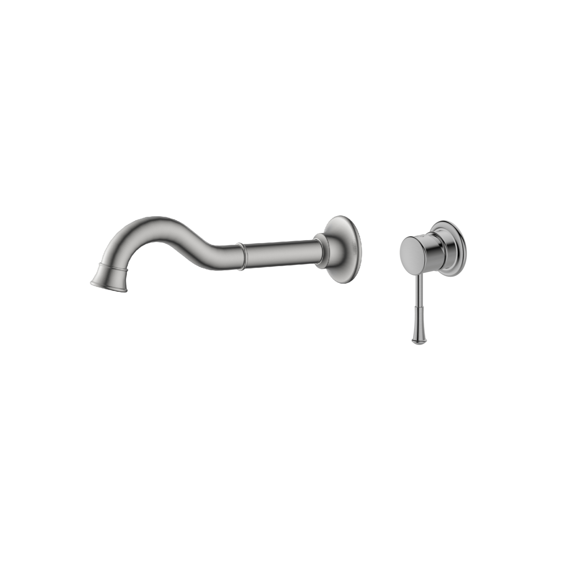 MELA - ANTIK Wall Spout and Wall Mixer Set Brushed NickelTapware – available at Bathroom City Perth