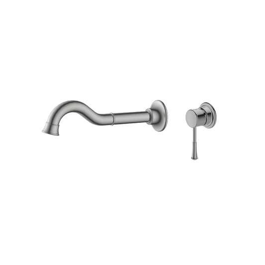 MELA - ANTIK Wall Spout and Wall Mixer Set Brushed NickelTapware – available at Bathroom City Perth