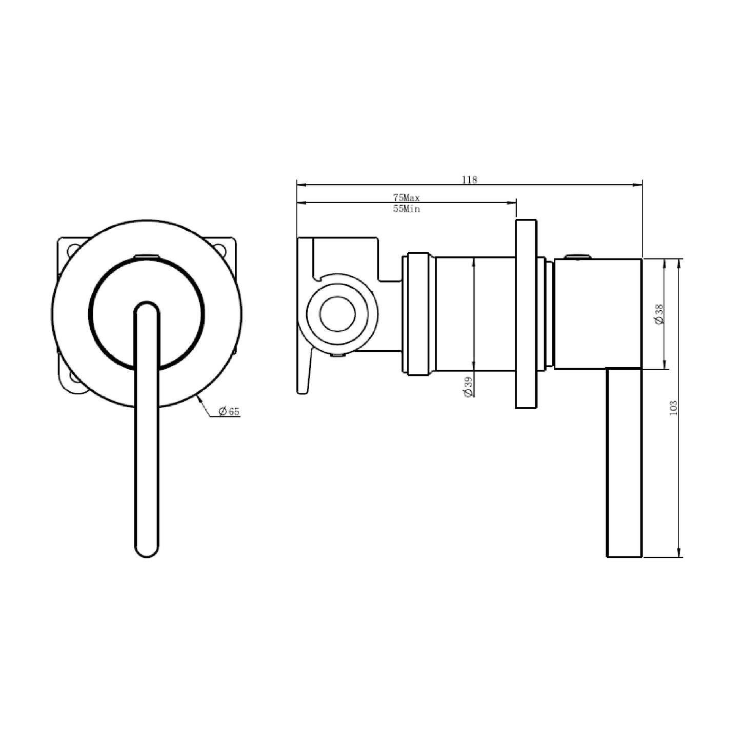 MELA - BRUNO Shower/Bath Wall Mixer Brushed CopperTapware – available at Bathroom City Perth