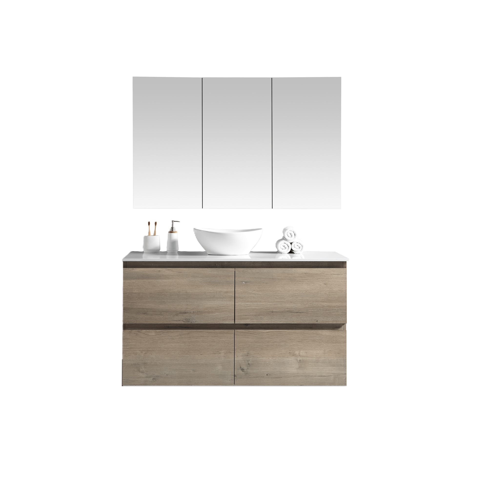 MELA - CLARK 1200 Sorrento Oak Wall Hung Vanity with 4 Drawers - Vanities - from our - MELA - supplier–available at Bathroom City Perth