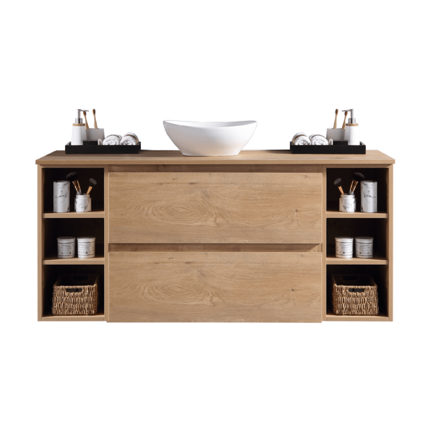 MELA - CLARK 1500 Snafell Wall Hung Vanity with 2 Drawers and 2 Open ShelvesVanities – available at Bathroom City Perth