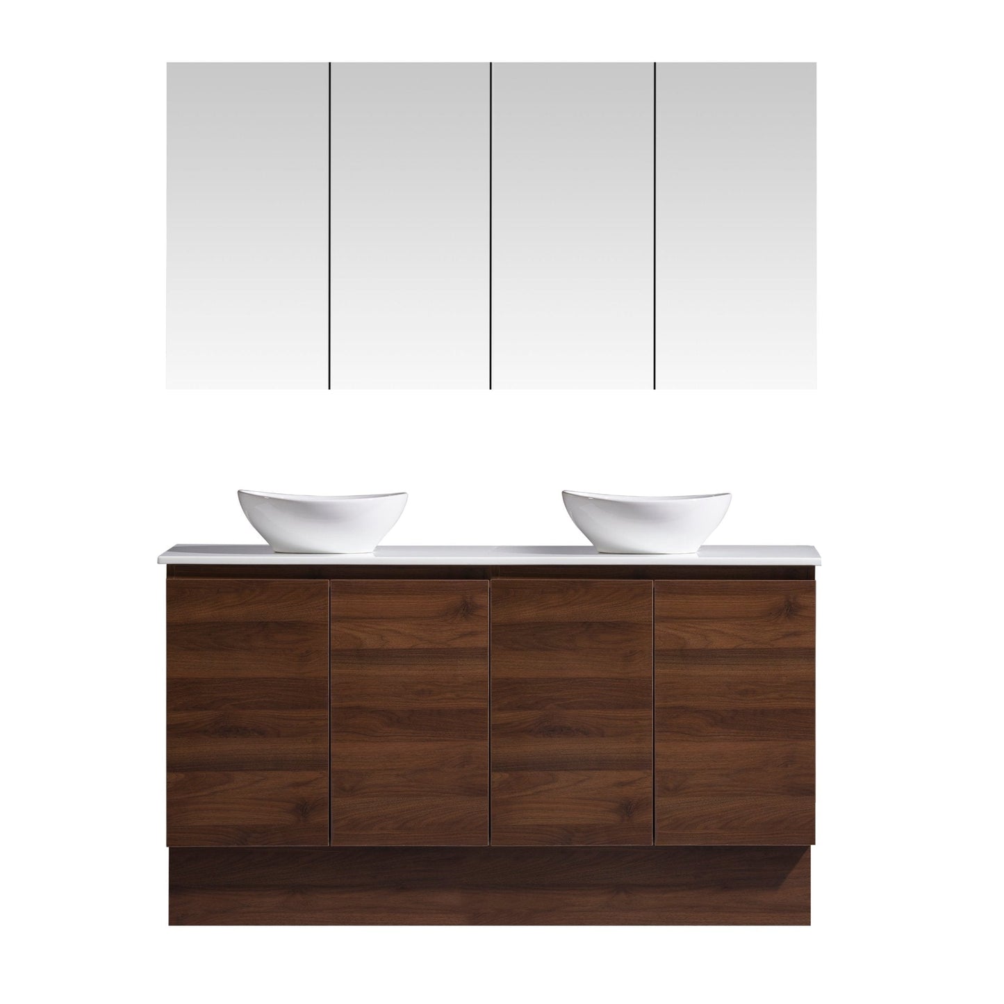 MELA - CLARK 1500 Walnut Wall Hung Vanity with 4 DoorsVanities – available at Bathroom City Perth