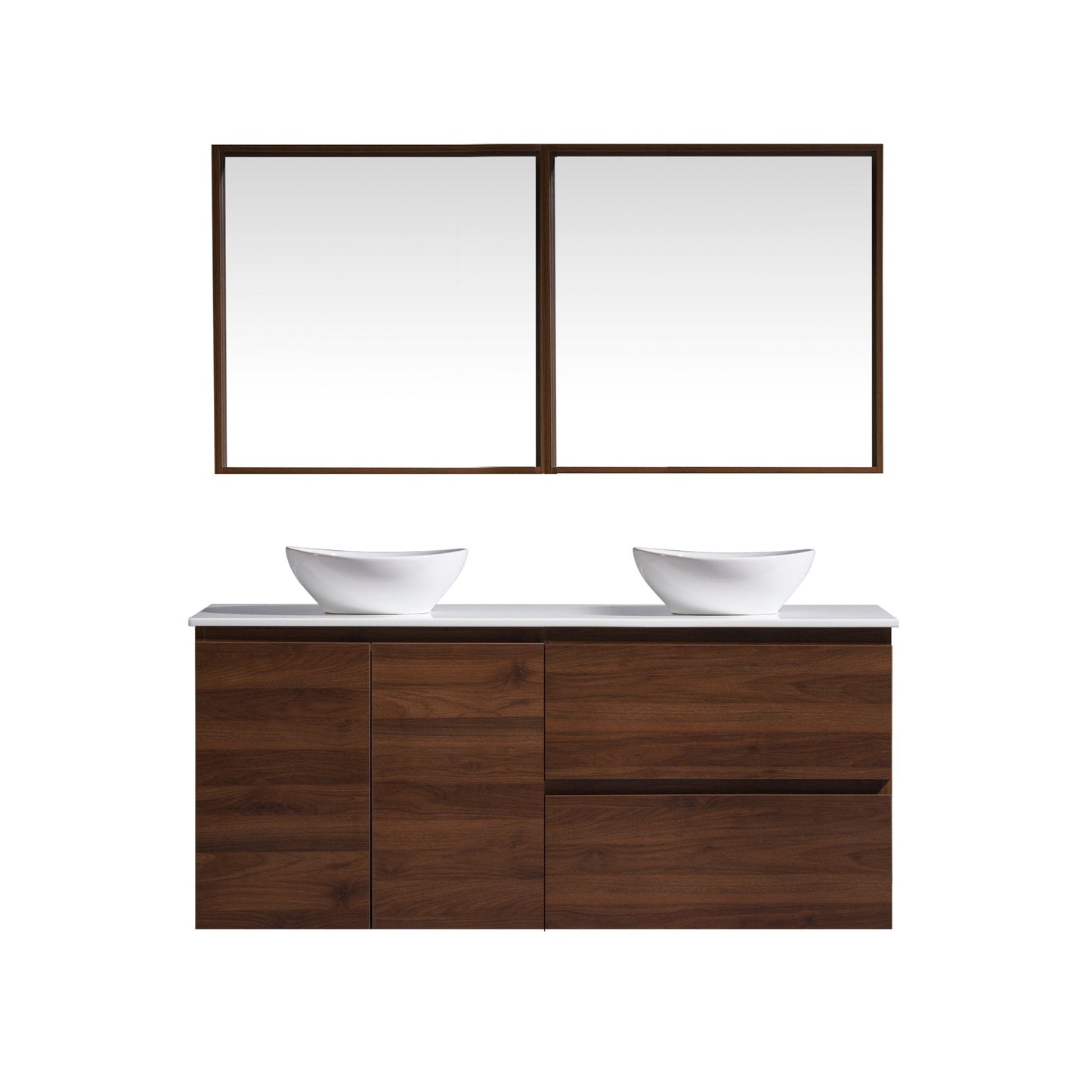 MELA - CLARK 1500 Walnut Wall Hung Vanity with Doors & DrawersVanities – available at Bathroom City Perth