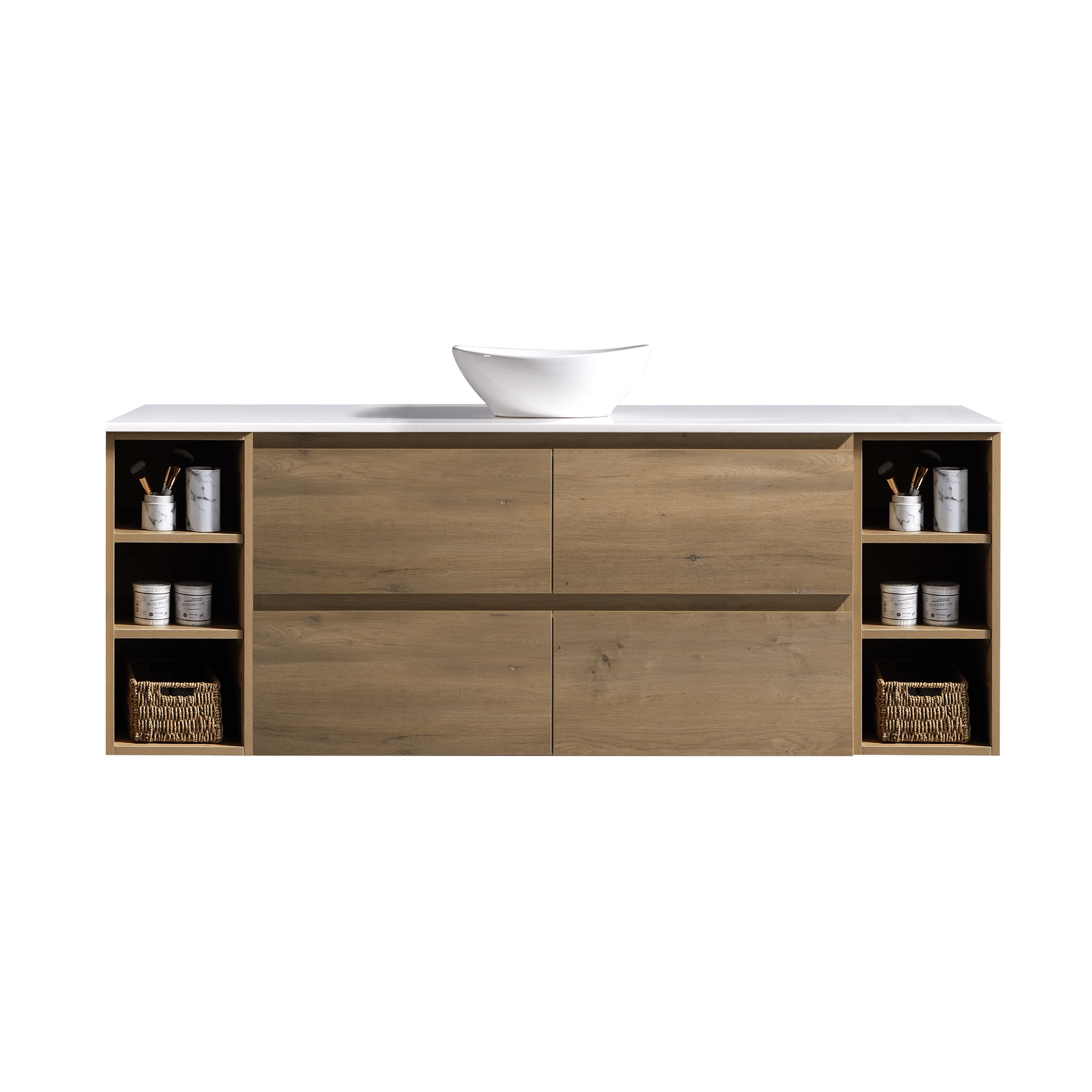 MELA - CLARK 1800 Snafell Wall Hung Vanity with 4 Drawers and 2 Open Shelves –available at Bathroom City Perth