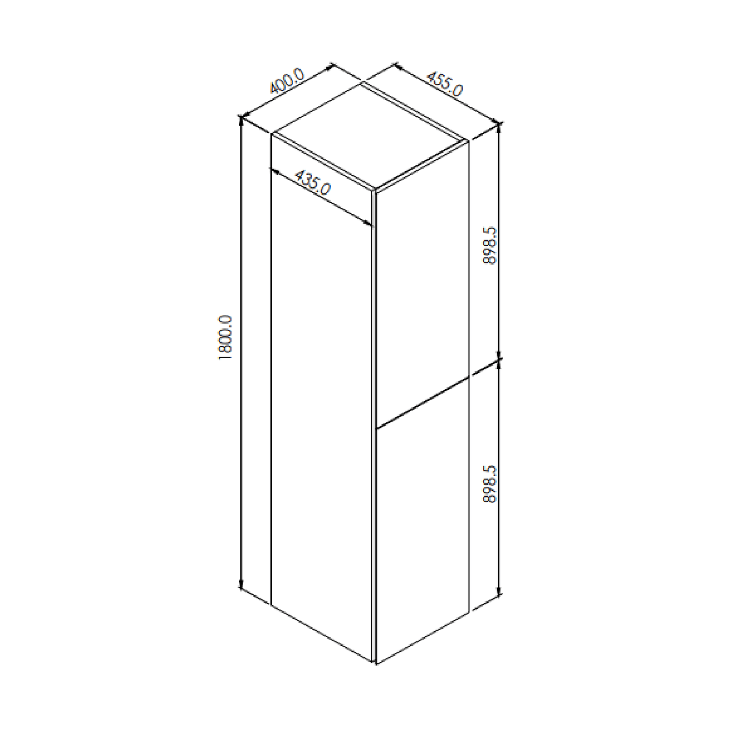 MELA - CLARK 400 Sorrento Oak Wall Hung TallboyVanities – available at Bathroom City Perth