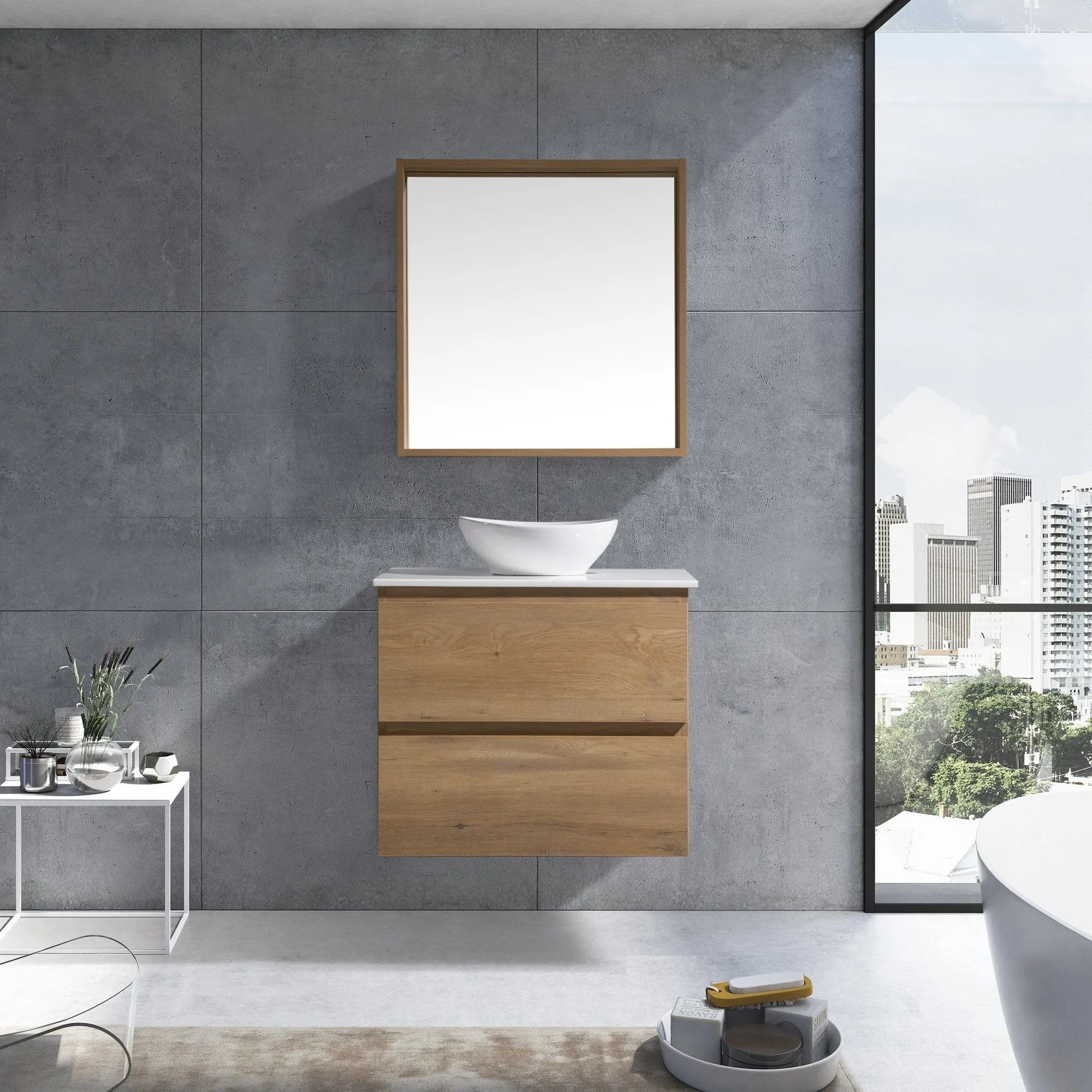 MELA - CLARK 600 Snafell Wall Hung Vanity with 2 Drawers-Vanities-from our-MELA-supplier–available at Bathroom City Perth