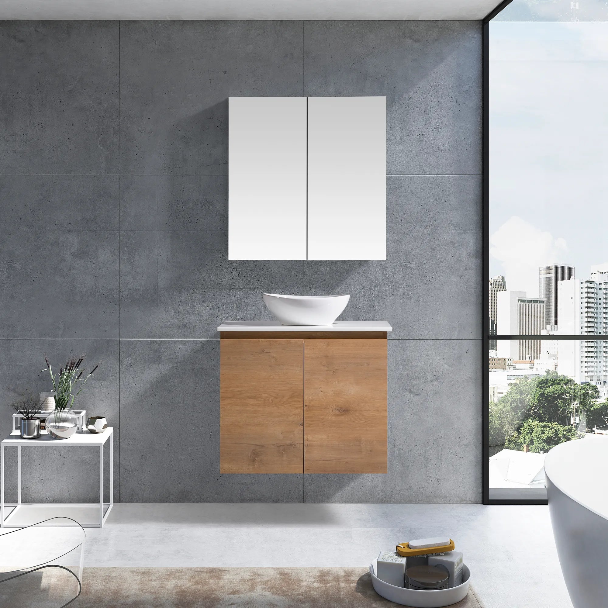 MELA - CLARK 750 Snafell Wall Hung Vanity with 2 Doors-Vanities-from our-MELA-supplier–available at Bathroom City Perth