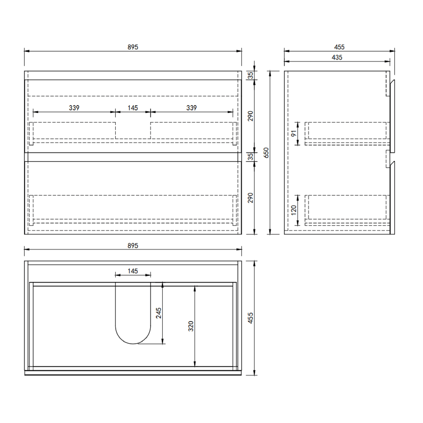 MELA - CLARK 900 Sorrento Oak Wall Hung Vanity with 2 DrawersVanities – available at Bathroom City Perth