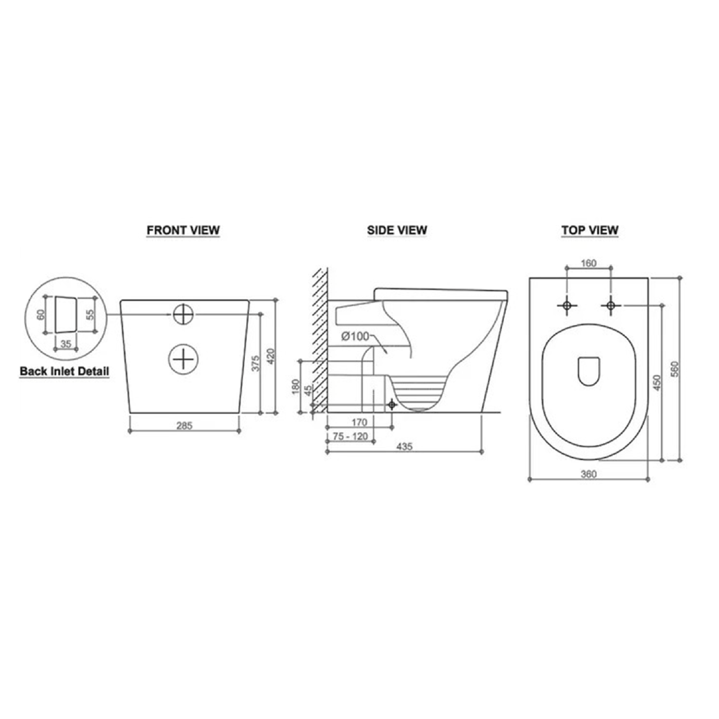 MELA - ELLIS Wall Faced Rimless Toilet SuiteToilets – available at Bathroom City Perth