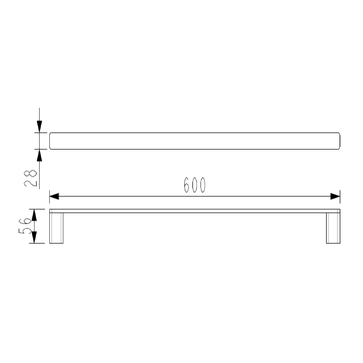 MELA - FLOVA 600 Single Towel Rail Brushed NickelAccessories – available at Bathroom City Perth