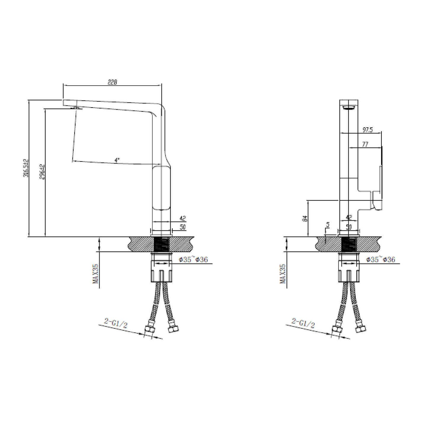 MELA - FLOVA Gooseneck Kitchen Mixer BlackTapware – available at Bathroom City Perth