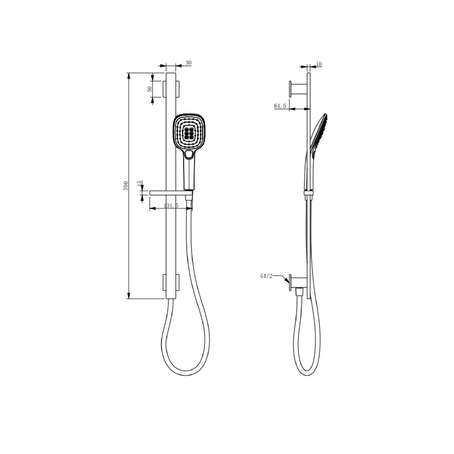 MELA - FLOVA Hand Shower Set with Rail Brushed NickelTapware – available at Bathroom City Perth