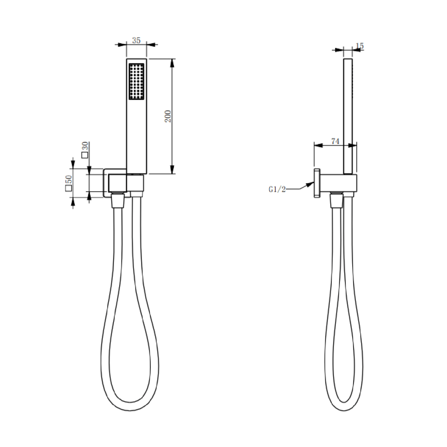 MELA - FLOVA Hand Shower Set without Rail Brushed NickelTapware – available at Bathroom City Perth