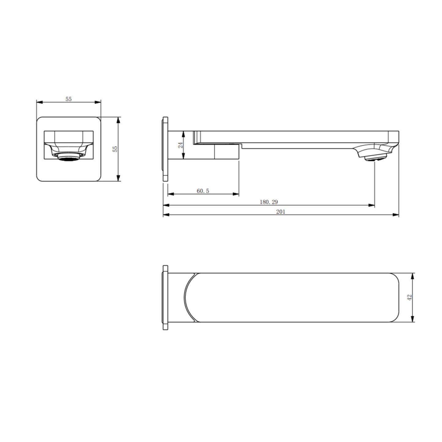 MELA - FLOVA/PALCO Swivel Wall Spout Brushed BrassTapware – available at Bathroom City Perth