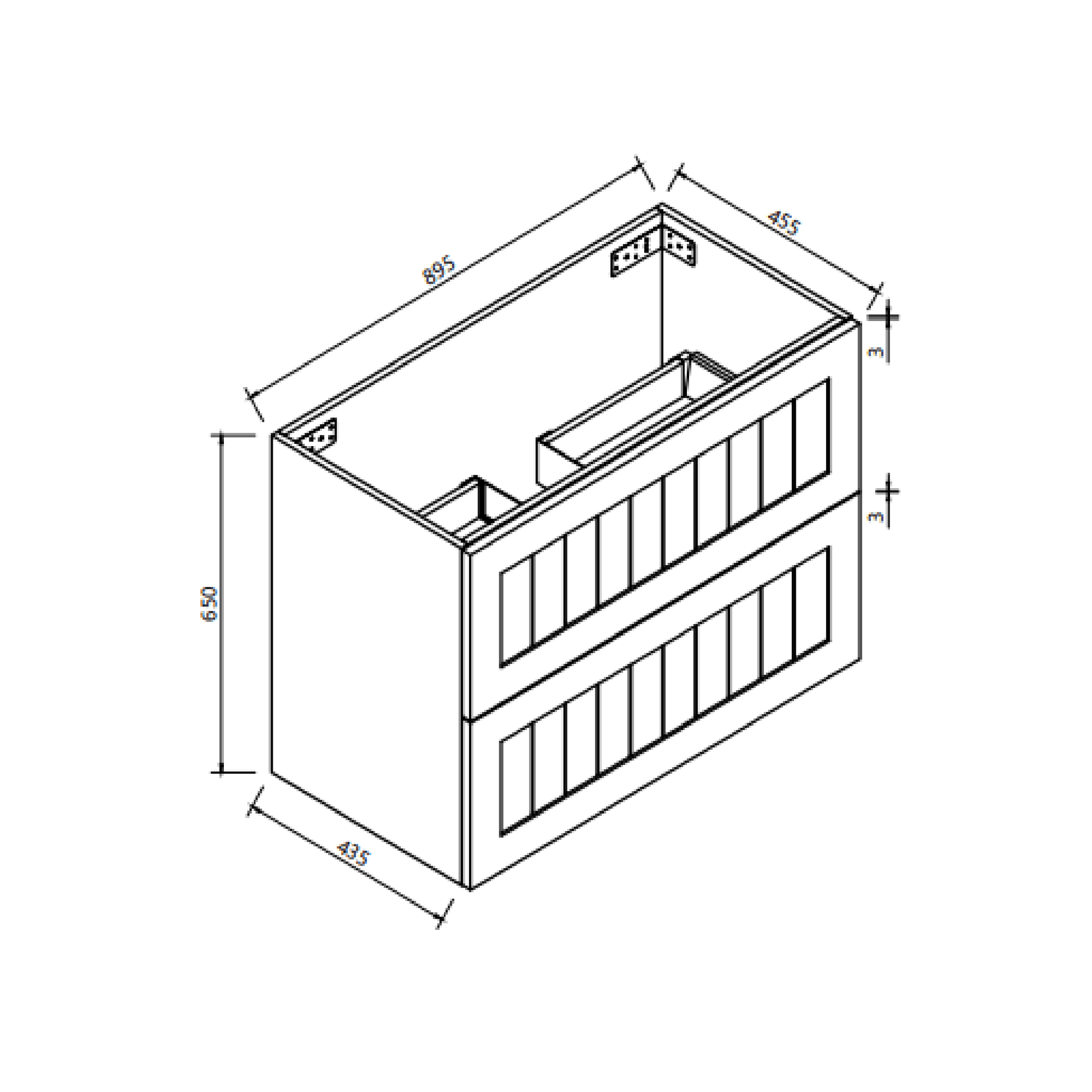 MELA - HAMPTON 900 Matt Grey Wall Hung Vanity with DrawersVanitiesMELABathroom City from Mela – available at Bathroom City Perth